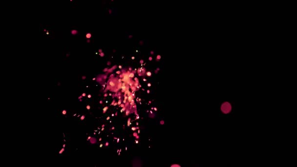 Super Zeitlupe Glitzernder Teilchen Auf Schwarzem Hintergrund Flache Tiefenschärfe Gefilmt — Stockvideo