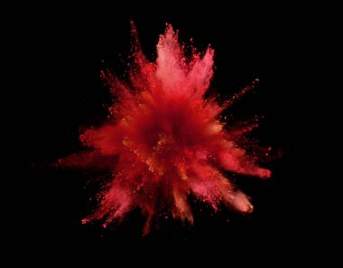 Renkli toz siyah izole patlama