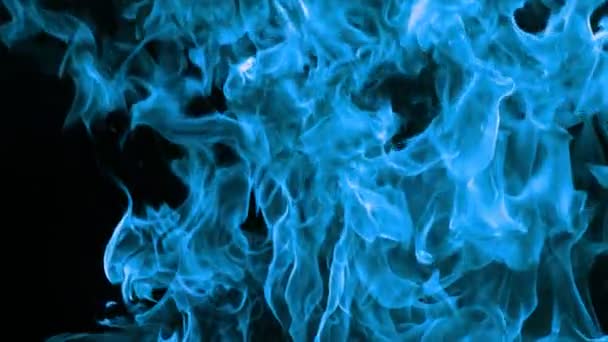 Super Zeitlupe Flammender Gasexplosionen Isoliert Auf Schwarzem Hintergrund Gefilmt Mit — Stockvideo