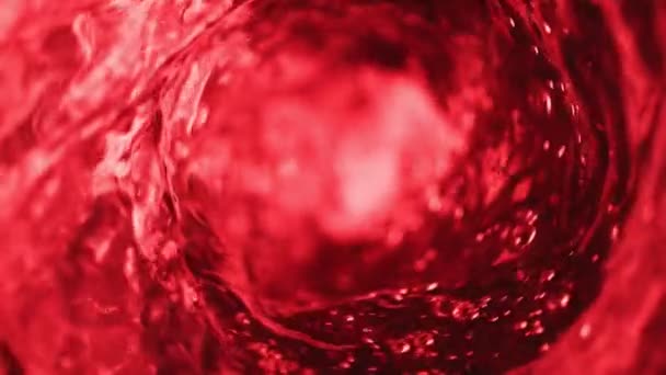 Super Slow Motion Pouring Red Wine Twister Shape Filmed High — Stock Video