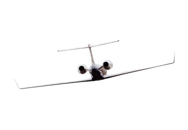 Beyaz arka planda izole edilmiş özel jet uçağı