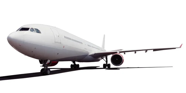Verkehrsflugzeug isoliert auf weißem Hintergrund — Stockfoto