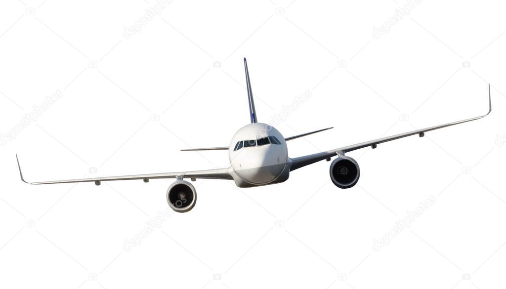 Commercial jetplane isolated on white background