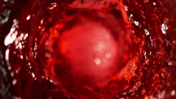 Movimento Super Lento Derramar Vinho Tinto Forma Torção Filmado Câmera — Vídeo de Stock