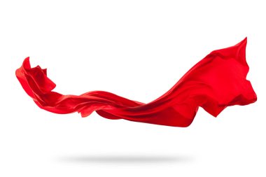 Beyaz arka planda uçan renkli bez parçası