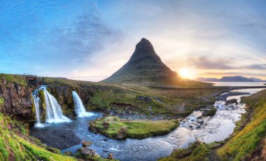 Kirkjufell dağın şelaleler, İzlanda ile