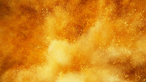 Explosion of golden powder.