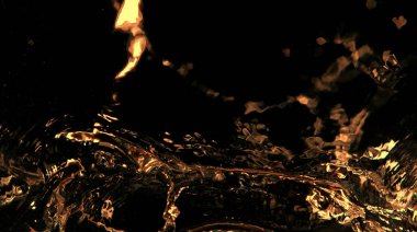 Siyah arka planda izole altın sıçramaları