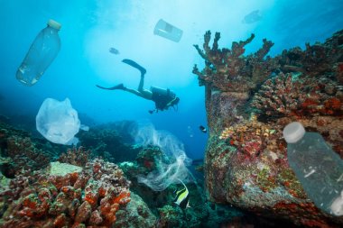 Plastik çöp ile küresel sorun kavramı