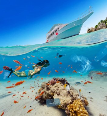 Plastik çöp ile küresel sorun kavramı