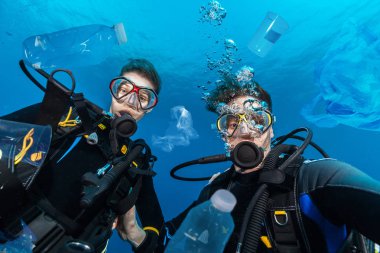Plastik çöp ile küresel sorun kavramı