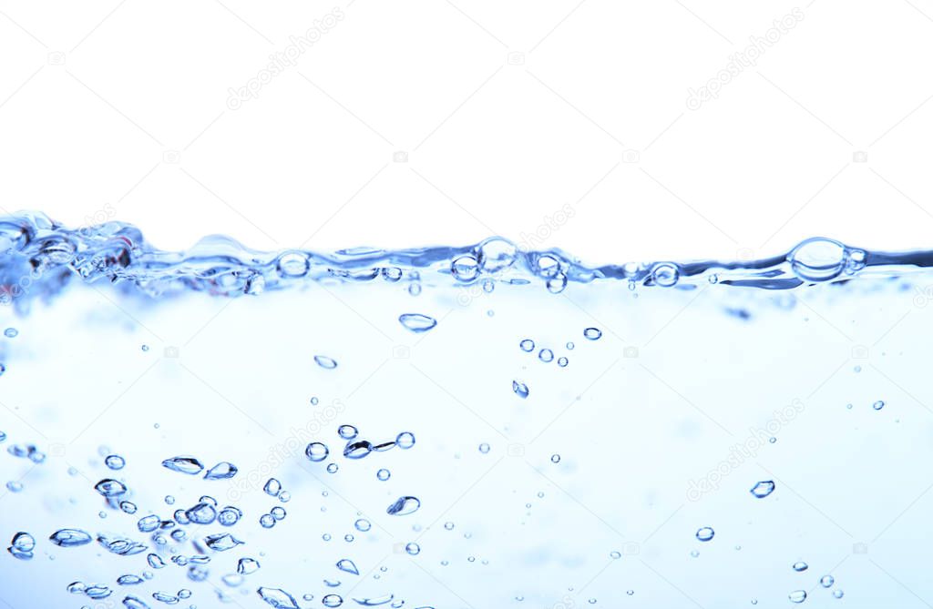 Water wave splash isolated on white background