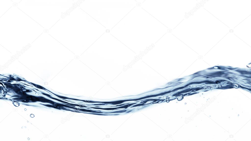 Water wave splash isolated on white background