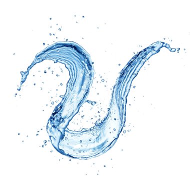 Beyaz arka planda izole su spiral sıçrama
