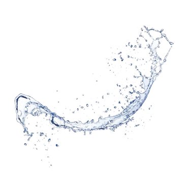Beyaz arka planda izole su dalgası sıçraması