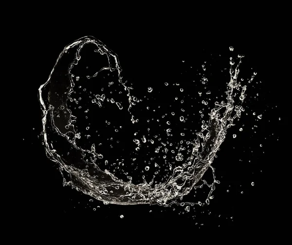 Πιτσιλιές νερού που απομονώνονται σε μαύρο φόντο — Φωτογραφία Αρχείου