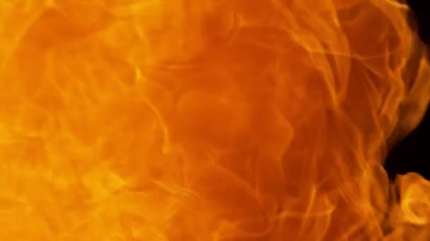 Super Cámara Lenta Explosión Fuego Aislado Sobre Fondo Negro Filmado — Vídeos de Stock
