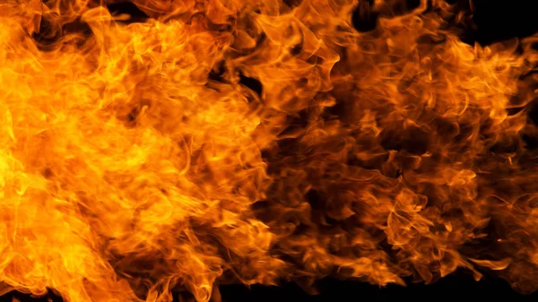 Fire blast isolated on black background — Stock Photo, Image