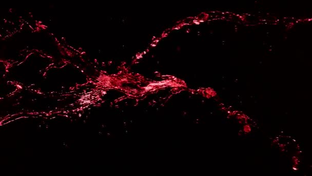 Супер Повільний Рух Обертання Розбризкування Червоного Вина Знімається Високошвидкісній Камері — стокове відео