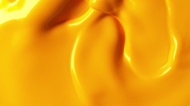 Super Slow Motion Mixing Yellow Paint Abstract Background Filmed High — Stock Video