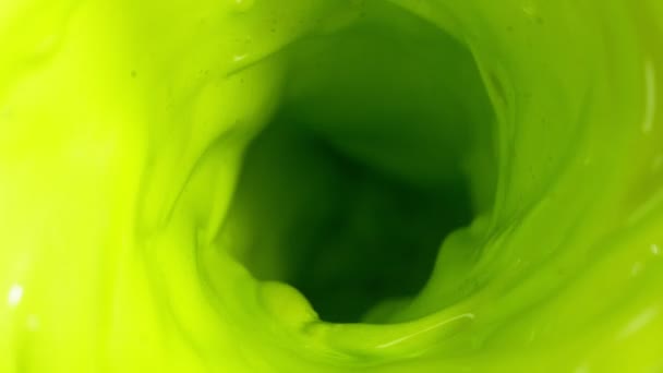 Super Slow Motion Mixing Green Paint Abstract Background Filmed High — Stock Video