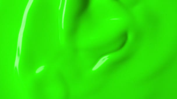 Super Slow Motion Mixing Green Paint Abstract Background Filmed High — Stock Video