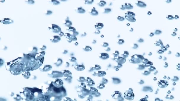Super Slow Motion Bubbling Water White Background Filmed Very High — Stock Video