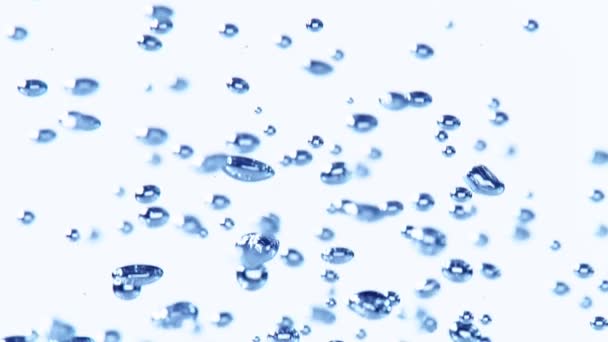 Super Slow Motion Bubbling Water White Background Filmed Very High — Stock Video