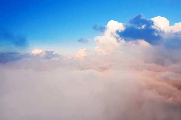 Beautiful sunrise cloudy sky from aerial view — Stock Photo, Image