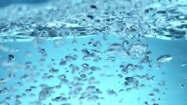 Super Slow Motion Van Borrelende Water Detail Gefilmd Zeer Hoge — Stockvideo