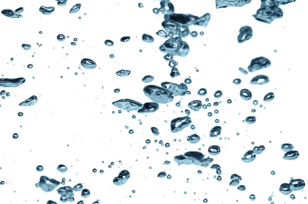 Bolhas de oxigênio de água no fundo branco — Fotografia de Stock
