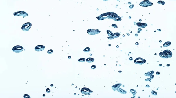 Burbujas de oxígeno de agua sobre fondo blanco — Foto de Stock