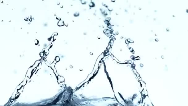 超慢速运动的飞溅水冠形状 用高速摄像机拍摄 每秒1000英尺 — 图库视频影像