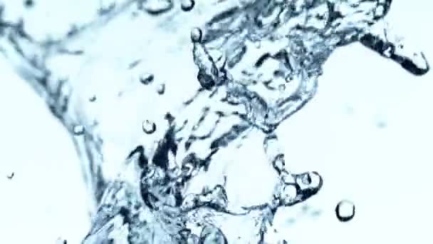 Super Lento Movimiento Salpicaduras Forma Corona Agua Filmado Cámara Cine — Vídeo de stock