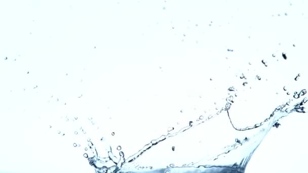 Super Langzame Beweging Van Spetterende Water Kroon Vorm Gefilmd Hoge — Stockvideo