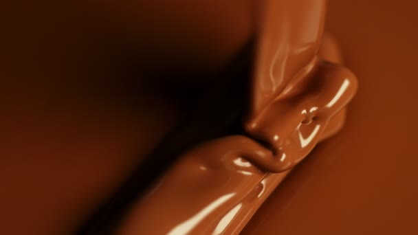 Super Slow Motion Pouring Hot Milk Chocolate Filmed Cinema High — Stock Video