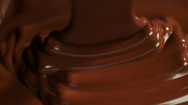 Detalj av smält varm choklad hälla — Stockfoto