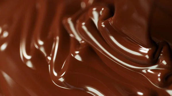 Detail van gesmolten warme chocolademelk gieten — Stockfoto