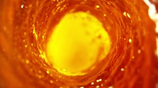 Super Slow Motion Pouring Fuel Oil Whirl Shape Filmed High — Stock Video