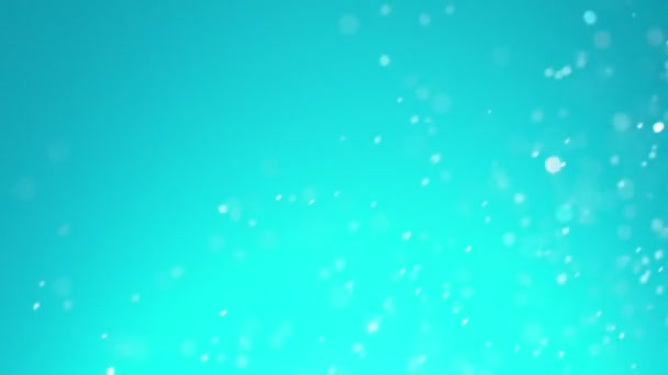 Movimento Super Lento Partículas Azuis Brilhantes Profundidade Foco Rasa Filmado — Vídeo de Stock
