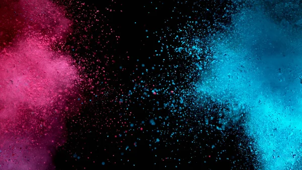 Explosion of colored powder on black background — Stock Photo, Image