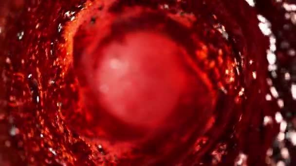 Movimento Super Lento Derramar Vinho Tinto Forma Torção Filmado Câmera — Vídeo de Stock