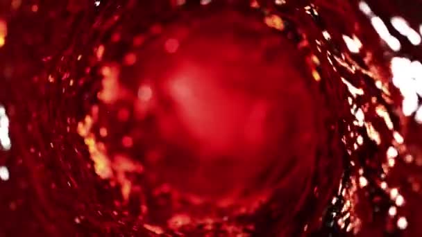 Super Slow Motion Versare Vino Rosso Forma Twister Girato Cinepresa — Video Stock