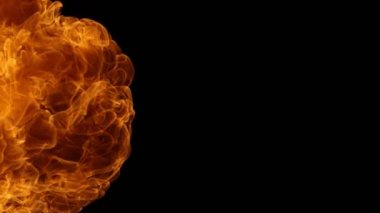 Süper Yavaş Ateş Patlaması Kara Arkaplanda izole edildi. Yüksek Hız Kamerası 'nda çekildi, 1000 fps.