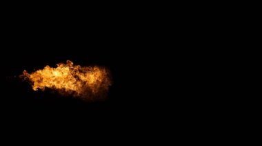 Süper Yavaş Ateş Patlaması Kara Arkaplanda izole edildi. Yüksek Hız Kamerası 'nda çekildi, 1000 fps.