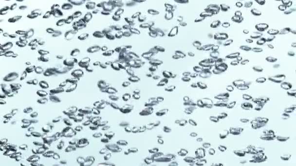 Super Slow Motion Acqua Bollente Sfondo Bianco Girato Cinepresa Altissima — Video Stock