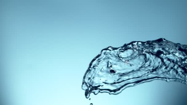 Superlangzame Beweging Van Vliegend Water Spat Botsing Gefilmd Hoge Snelheid — Stockvideo