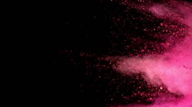 Renkli barut patlamasının süper yavaş çekimi. Yüksek hızlı sinema kamerası, 1000fps.