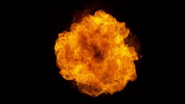 Süper Yavaş Ateş Patlaması Kara Arkaplanda izole edildi. Yüksek Hız Kamerası 'nda çekildi, 1000 fps.
