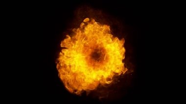 Süper Yavaş Ateş Patlaması Kara Arkaplanda izole edildi. Yüksek Hız Kamerası 'nda çekildi, 1000 fps.